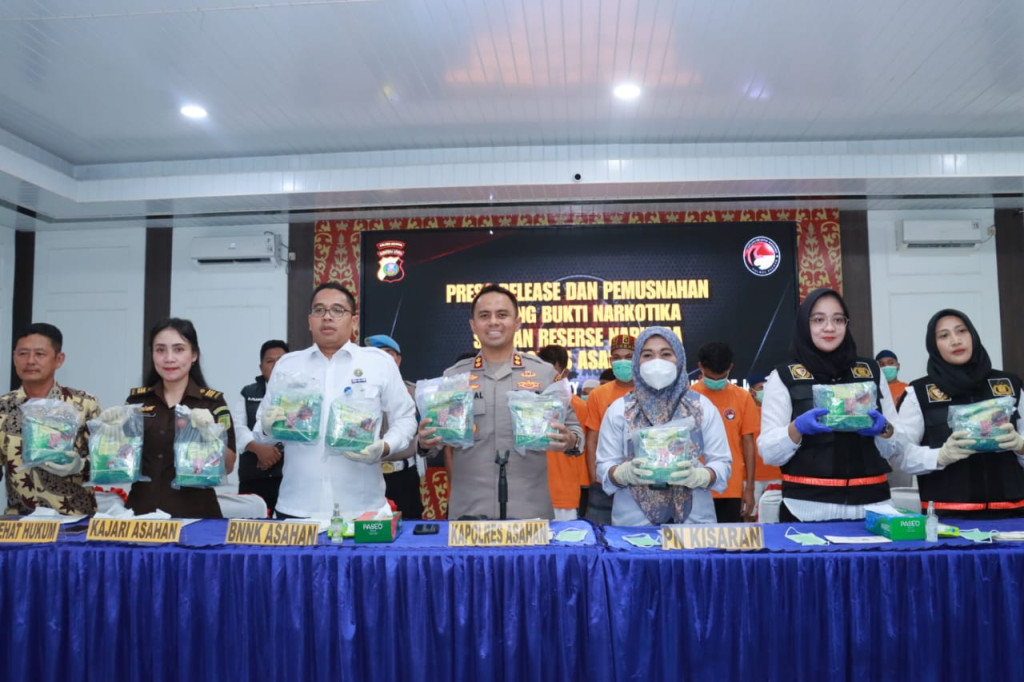 Polres Asahan Musnahkan 31,5 Kg Sabu Tangkapan Mei-Juni 2025