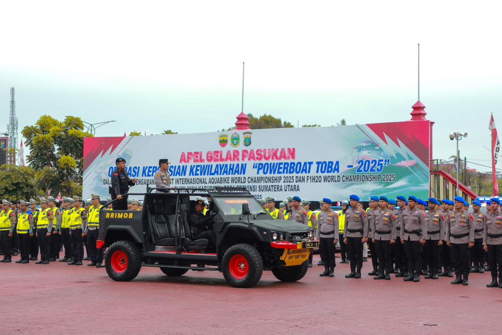 1.110 Personel Polda Sumut Gabungan Dikerahkan Amankan Powerboat Toba 2025