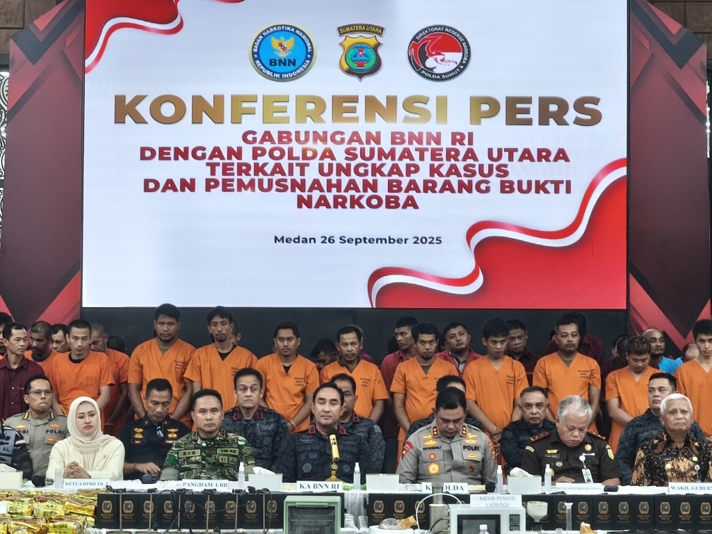 BNN RI - Polda Sumut Ungkap 1,7 Ton Narkotika, 6.004 Orang Tersangka