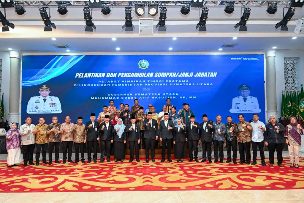 Perdana 2026 Lantik Pejabat Pemprov Sumut, Bobby Nasution Tekankan Ini