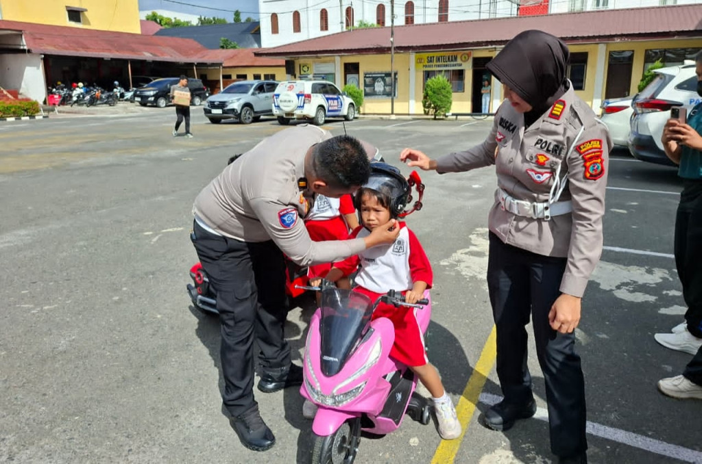 Antusiasnya Siswa TK Ikuti Edukasi Tertib Berlalu Lintas di Polres Pematangsiantar
