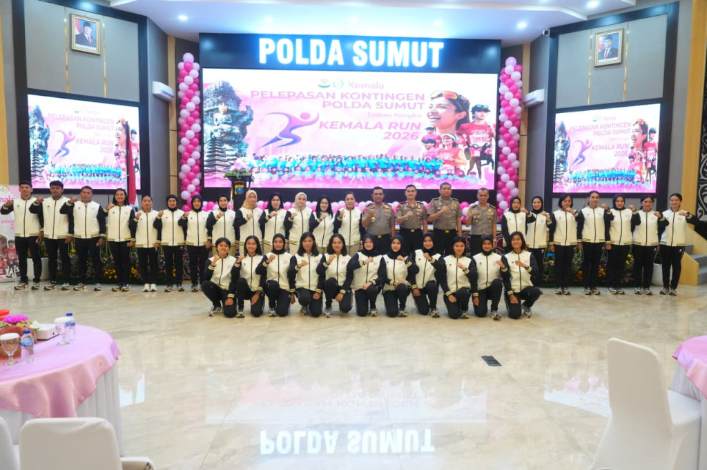Lepas Kontingen Kemala Run 2026 ke Bali, Kapolda Sumut Tekankan Sportivitas dan Soliditas Keluarga Besar Polri