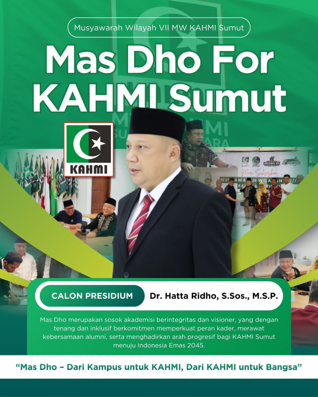 Dr. Hatta Ridho Maju Presidium KAHMI Sumut, Usung Kolaborasi Ciptakan Kontribusi Nyata