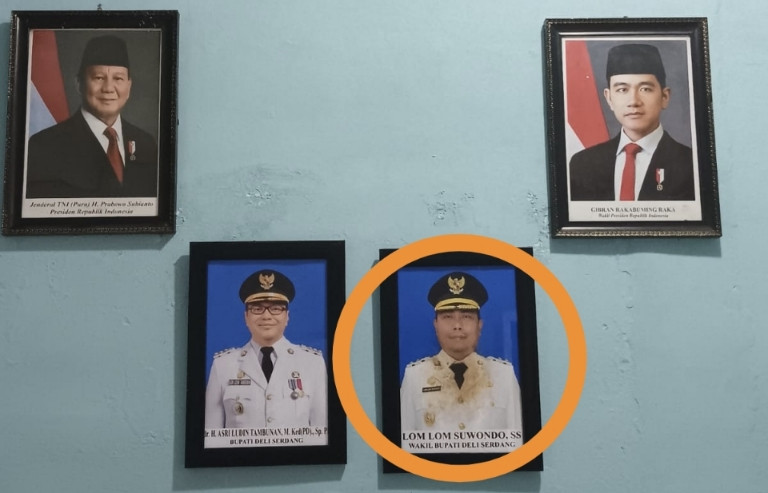 Viral Foto Wakil Bupati Deli Serdang Rusak dan Kotor di Pajang di Kantor Camat Sunggal, Gerindra Berang