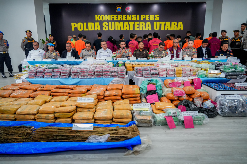 Sepanjang 2026, Polda Sumut Ungkap 3.865 Kasus Narkoba - Barang Bukti 5,3 Ton