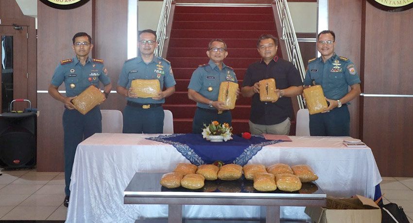 F1QR Lanal Sibolga Gagalkan Penyelundupan Ganja 15 Kg di Perairan Madina
