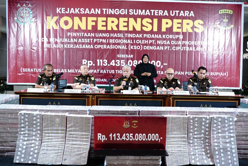 Kejati Sumut Sita Rp113 Miliar Kasus Jual-Beli Aset Negara PTPN ke Citra Land